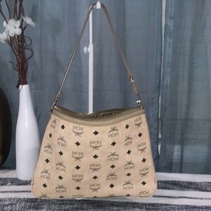 MCM authentic Cognac  Visetos zip pouch bag